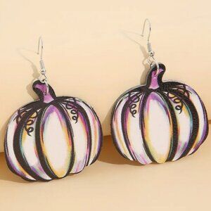 Fall Halloween Cute Pumpkin Dangle Earrings.